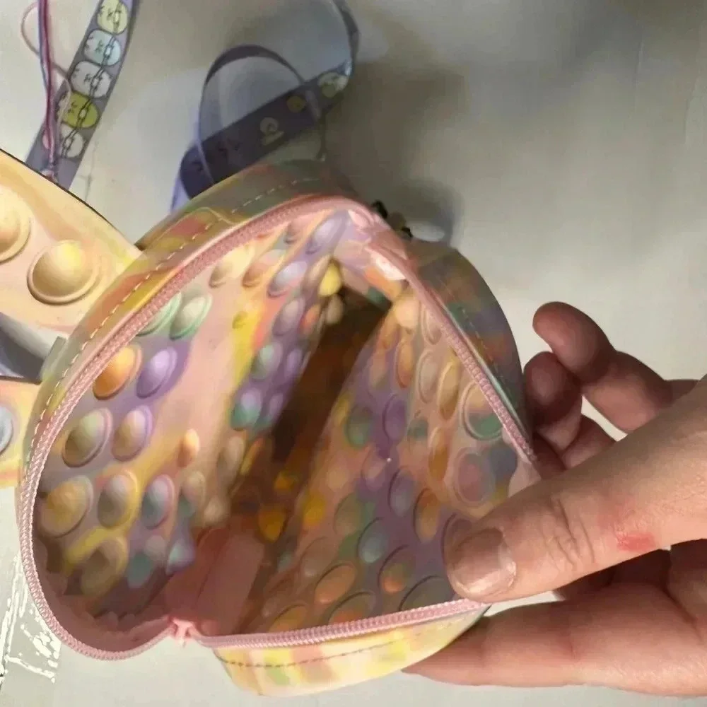 Pop It Bunny Crossbody Zip Bag 8”